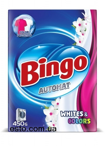 Стиральный порошок автомат Bingo 2в1 Whites&Colors 450г - фото 1 - id-p1782244085