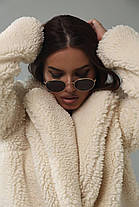 Шуба жіноча тепла з еко хутра застібається на гачки та дві бічні кишені Gvk2150, фото 4