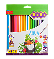 Карандаши цветные акварельные AQUA ZiBi 24 шт., KIDS LINE