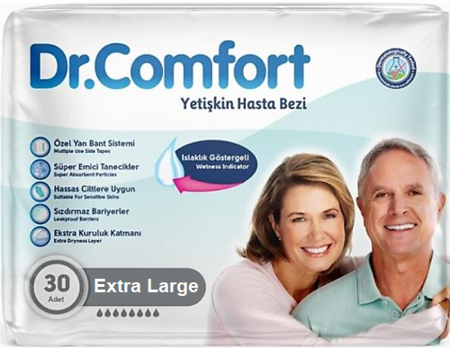 Підгузки для дорослих Dr.Comfort Extra Large 8 крапель 120-170 см (30 шт)