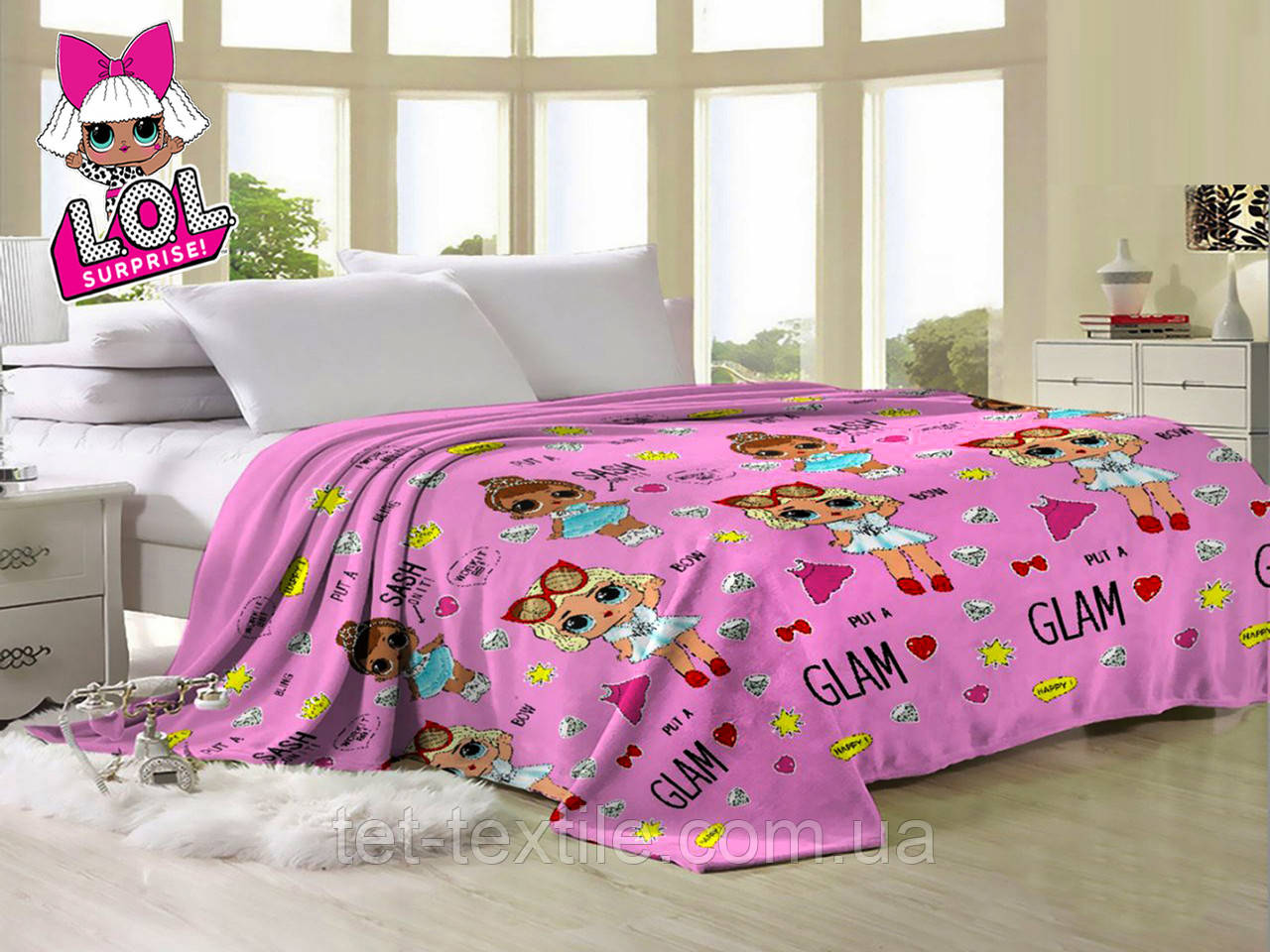 Плед з мікрофібри Велсофт Ляльки ЛОЛ 160х210 см