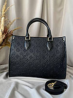 Женская сумочка Louis Vuitton, кожаная сумка шопер черная луи витон через плечо