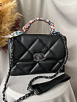 Женская сумочка Chanel, кожаная сумка черная, шанель через плечо