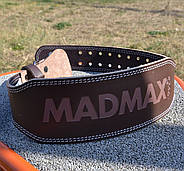 Пояс для важкої атлетики MadMax MFB-246 Full leather шкіряний Chocolate brown M, фото 6