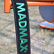 Пояс для важкої атлетики MadMax MFB-301 Suede Single Prong шкіряний Black/Green M, фото 6