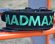Пояс для важкої атлетики MadMax MFB-301 Suede Single Prong шкіряний Black/Green M, фото 10