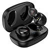 Бездротові вакуумні bluetooth навушники чорні з кейсом зарядним для телефона з мікрофоном маленькі Borofon, фото 4