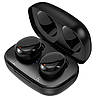 Бездротові вакуумні bluetooth навушники чорні з кейсом зарядним для телефона з мікрофоном маленькі Borofon, фото 8