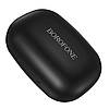 Бездротові вакуумні bluetooth навушники чорні з кейсом зарядним для телефона з мікрофоном маленькі Borofon, фото 7