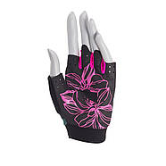 Рукавички для фітнесу MadMax MFG-770 Flower Power Gloves Black/Pink S, фото 4