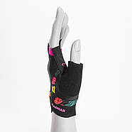 Рукавички для фітнесу MadMax MFG-770 Flower Power Gloves Black/Pink S, фото 5