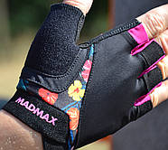 Рукавички для фітнесу MadMax MFG-770 Flower Power Gloves Black/Pink S, фото 6