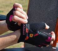 Рукавички для фітнесу MadMax MFG-770 Flower Power Gloves Black/Pink S, фото 10