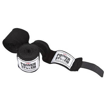 Бинти для боксу Power System PS-3404 Boxing Wraps Black (4 м)