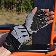 Рукавички для фітнесу MadMax MFG-871 Damasteel Grey/Black XL, фото 8