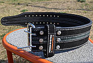 Пояс для пауерліфтингу Power System PS-3800  PowerLifting шкіряний Black/Grey Line L, фото 10