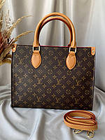 Женская сумочка Louis Vuitton, кожаная сумка шопер коричневая луи витон