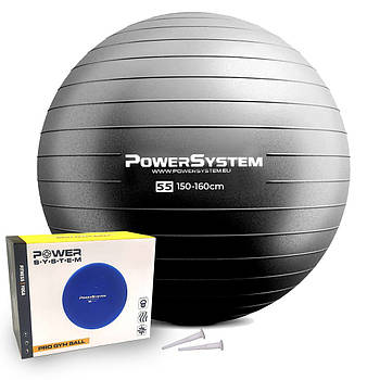 М'яч для фітнесу (фітбол) Power System PS-4011 Ø55 cm PRO Gymball Black