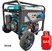 Генератор ГАЗ/бензиновый 5.5кВт INVO H6250D-G