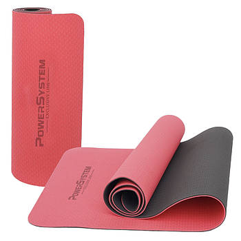 Килимок для йоги та фітнесу Power System PS-4060 TPE Yoga Mat Premium  Red (183х61х0.6)