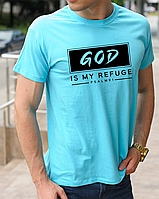 Православные футболки с религиозной надписью God is My Refuge (Бог - мое прибежище), христианские футболки
