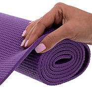 Килимок для йоги та фітнесу Power System PS-4014 PVC Fitness-Yoga Mat Purple (173x61x0.6), фото 4