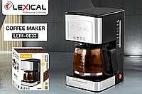 Крапельна кавоварка lexical в американському стилі, Кава машинка зі скляним кавником на 850 Вт