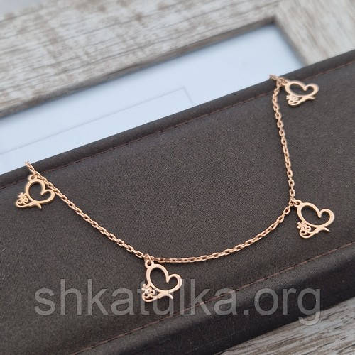 Браслет на ногу позолочений ланцюжок з підвісками метеликами