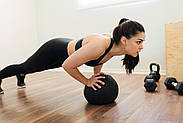 Слембол (м'яч) для кросфіту Power System PS-4117 SlamBall 15кг рифленый Black, фото 3