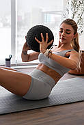 Слембол (м'яч) для кросфіту Power System PS-4117 SlamBall 15кг рифленый Black, фото 7