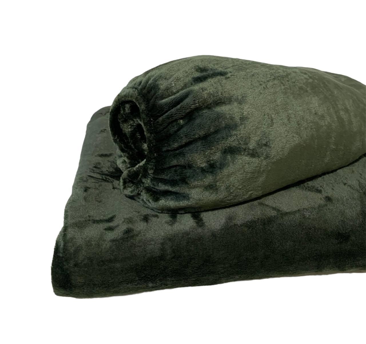 Набір плед і чохол плюшевий, багаторазовий для кушетки, бутилочний колір для масажу, фото 1