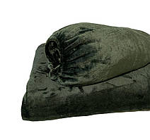 Набір плед і чохол плюшевий, багаторазовий для кушетки, бутилочний колір для масажу