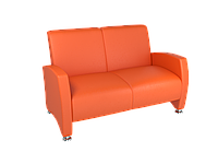 Офисный диван Pearl | Перлина Двухместный оранжевый, экокожа (Колір S09)