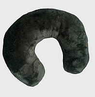 Плюшева підголовник-подушка "Підкова" бутилочний колір для косметологічної кушетки та масажного столу