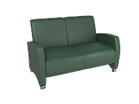 Офисный диван Pearl | Перлина Двухместный зеленый, экокожа (Колір S17)