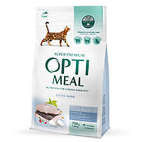 Корм сухой OPTI MEAL для взрослых кошек Adult Cat Cod Fish с высоким содержанием трески 700 г