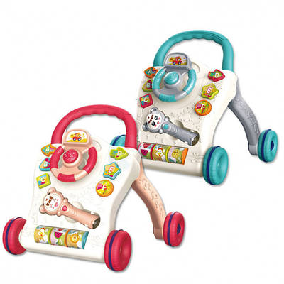 Україномовна розвивальна іграшка музична Ходунки-каталка 3D проєктор сортер сортер тріскачка прогумовані колеса