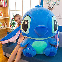 Интерьерная мягкая детская игрушка-подушка для сна Стич 95 см Синий