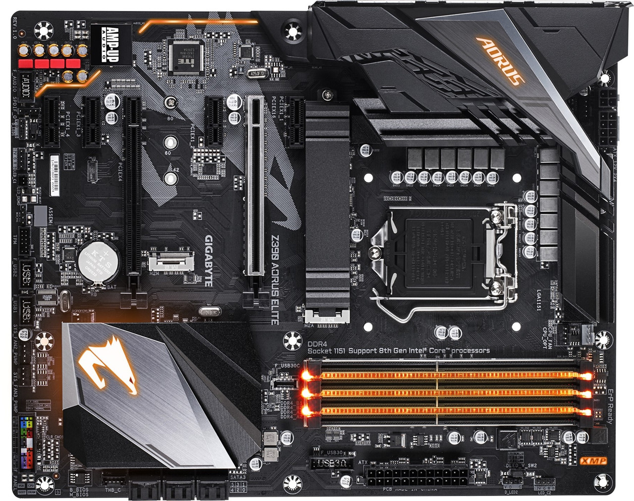 Материнська плата Gigabyte Z390 Aorus Elite (s1151, Intel Z390, PCI-Ex16)  OEM Bulk