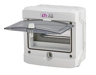 Електрощит пластиковий ETI ECH 8G, 8 модулів, вологозахищений IP65, навісний