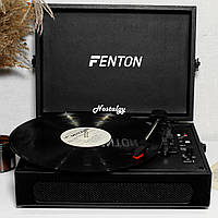 Вініловий програвач Fenton Black + Bluetooth, грамофон для вінілових дисків