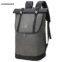 Багатофункціональний міський Рол Топ рюкзак KOOGER, для ноутбука, вологонепронікний, 32л сірий