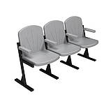 Крісло для актового залу м'ягке 3-х місне, шкірзамінник, фото 2