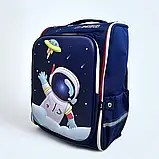 Шкільний рюкзак для хлопчиків із 3D Астронавтом ортопедичний ZMbaby 02 Синій — 3-6 клас, висота 40 см, фото 4