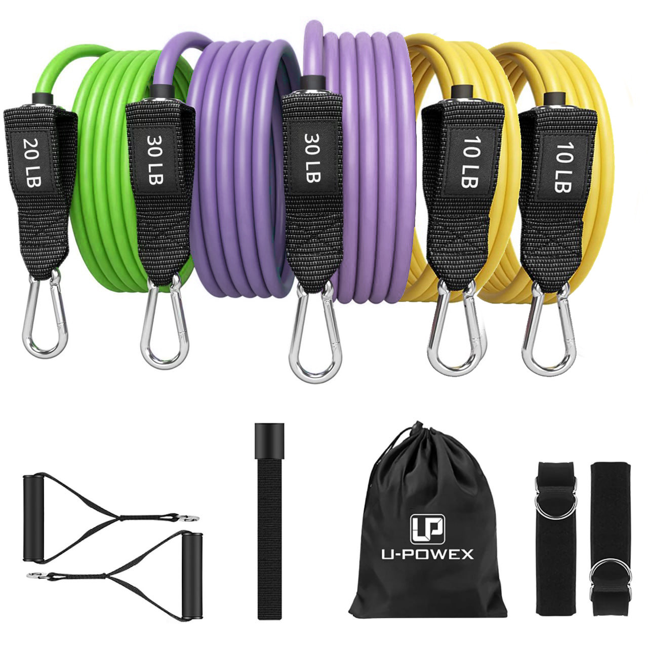 Набір трубчастих еспандерів U-POWEX UP_1030 Resistance bands set 5шт. 100LB (до 45кг.), фото 1