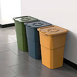 Баки для сортування сміття ECO DEA home 3*50 літрів зелений, синій, жовтий, фото 3