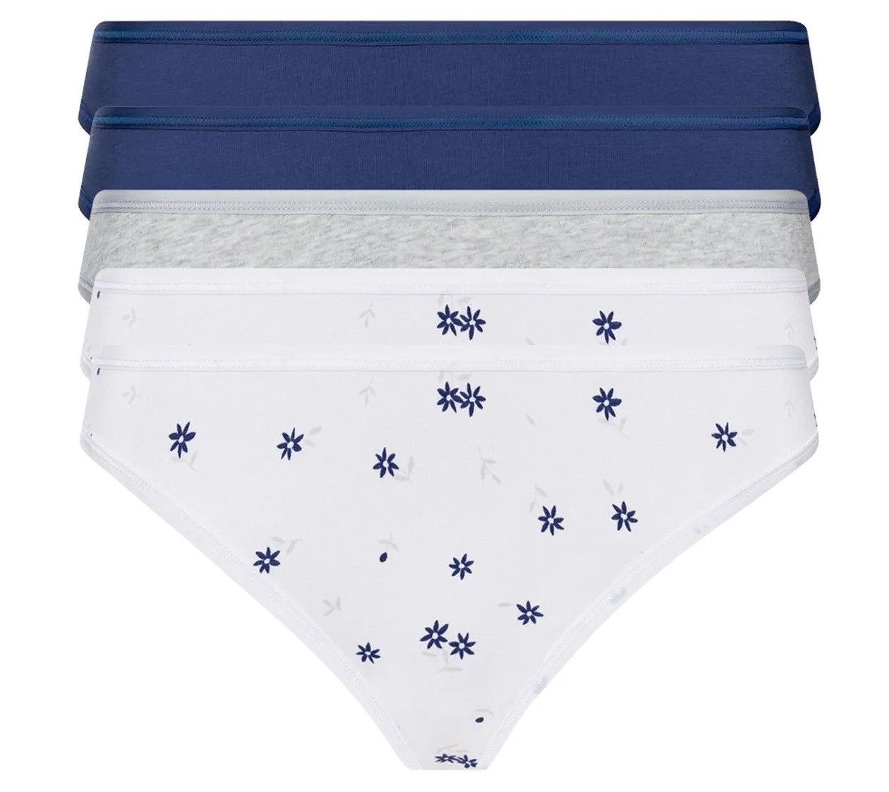 Жіночі стринги esmara®, 5 штук, розмір L/XL, колір синій, сірий, білий