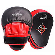 Лапи боксерькі PowerPlay 3041 чорно-червоні PU [пара], фото 2