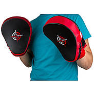 Лапи боксерькі PowerPlay 3041 чорно-червоні PU [пара], фото 6