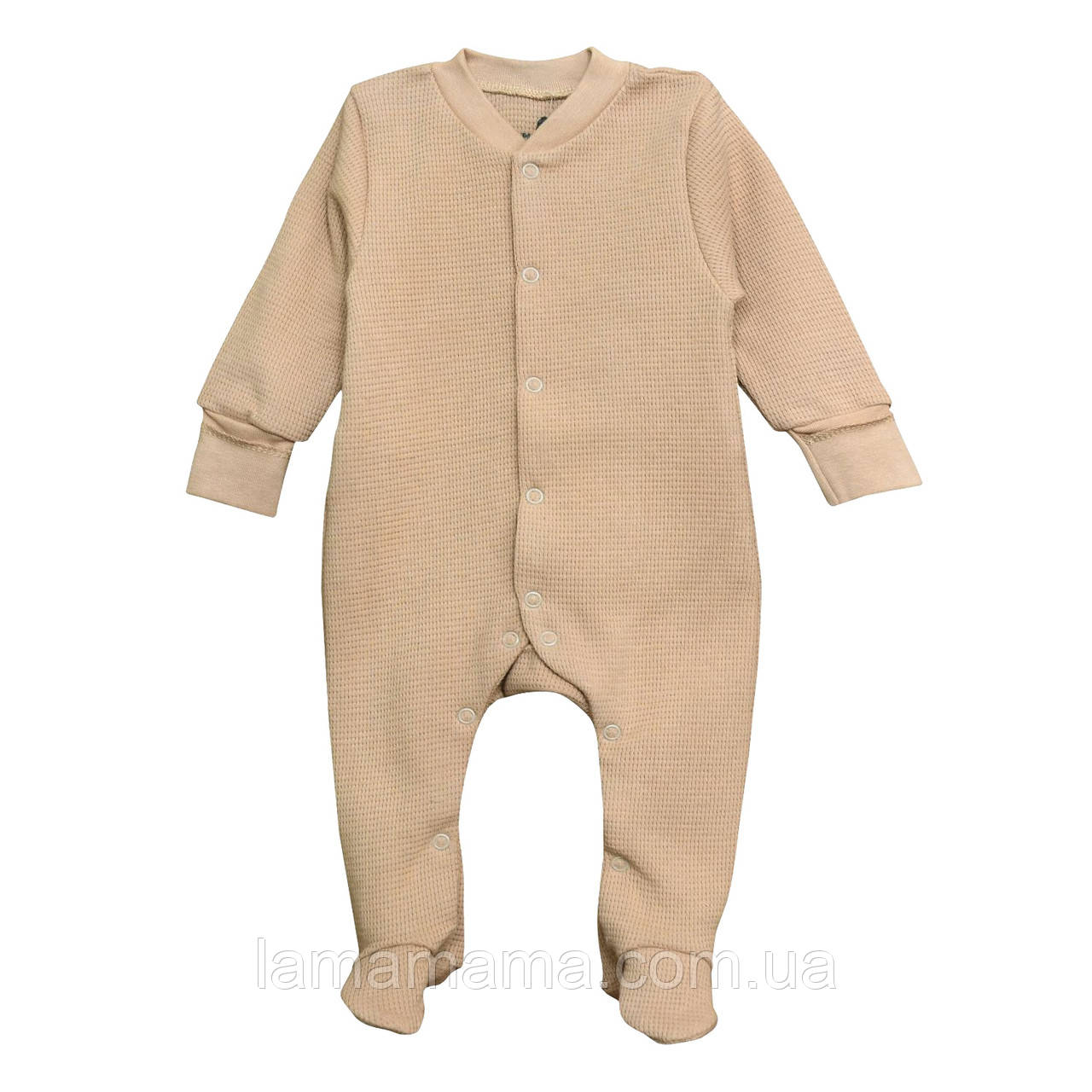 Трикотажний бавовняний чоловічок для малят Бежевий Baby style Minikin